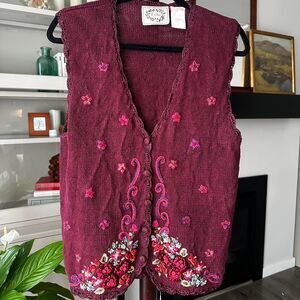 Vintage 90s Embroidered Vest